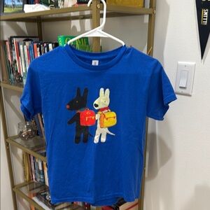 Blue Shirt with Cartoon Print